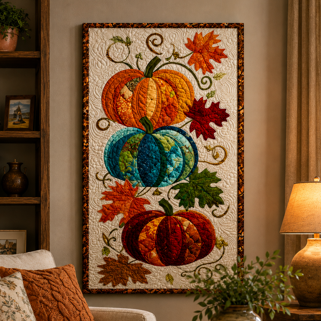 Autumn Pumpkins Printed Quilt Pattern