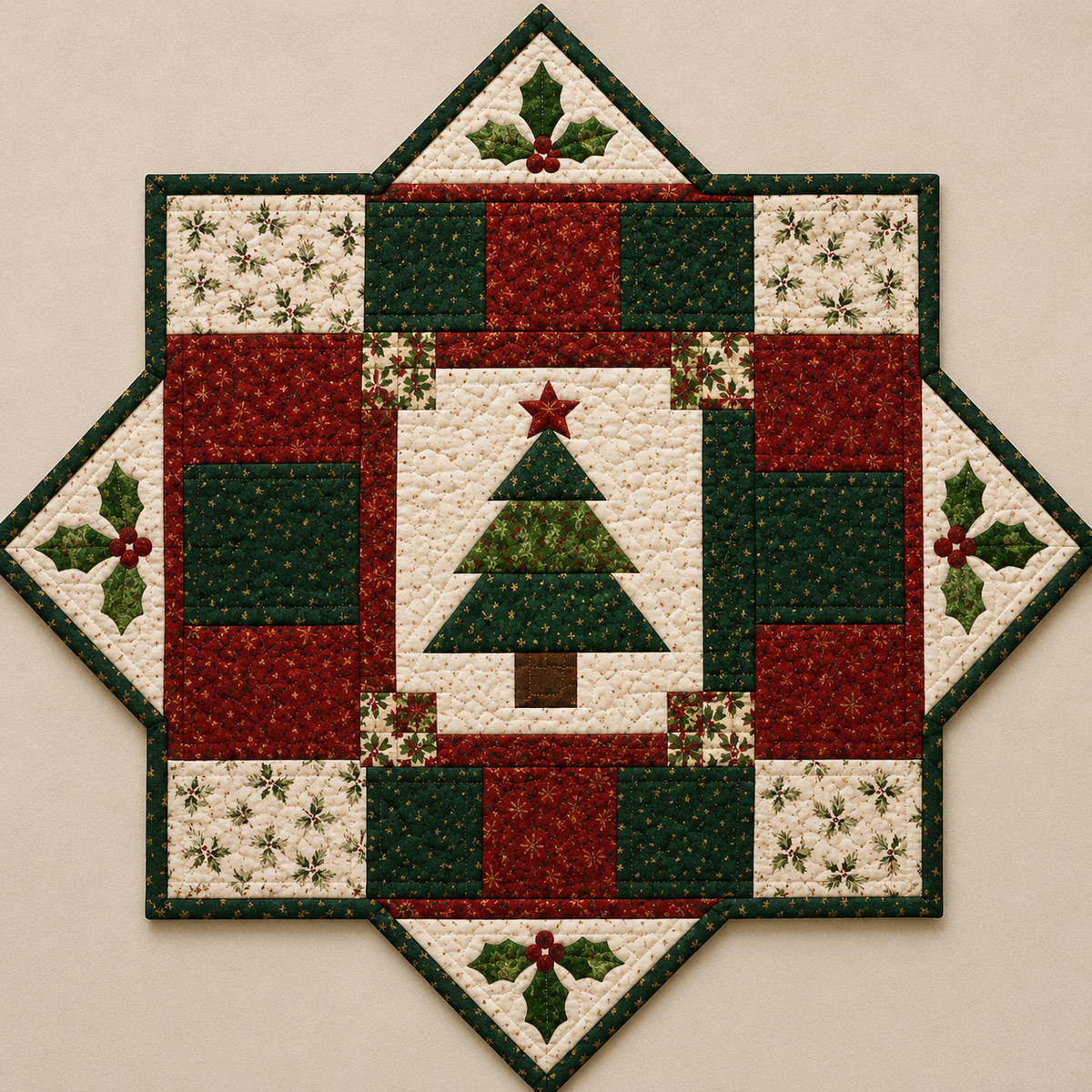Festive Pine Printed Quilt Pattern