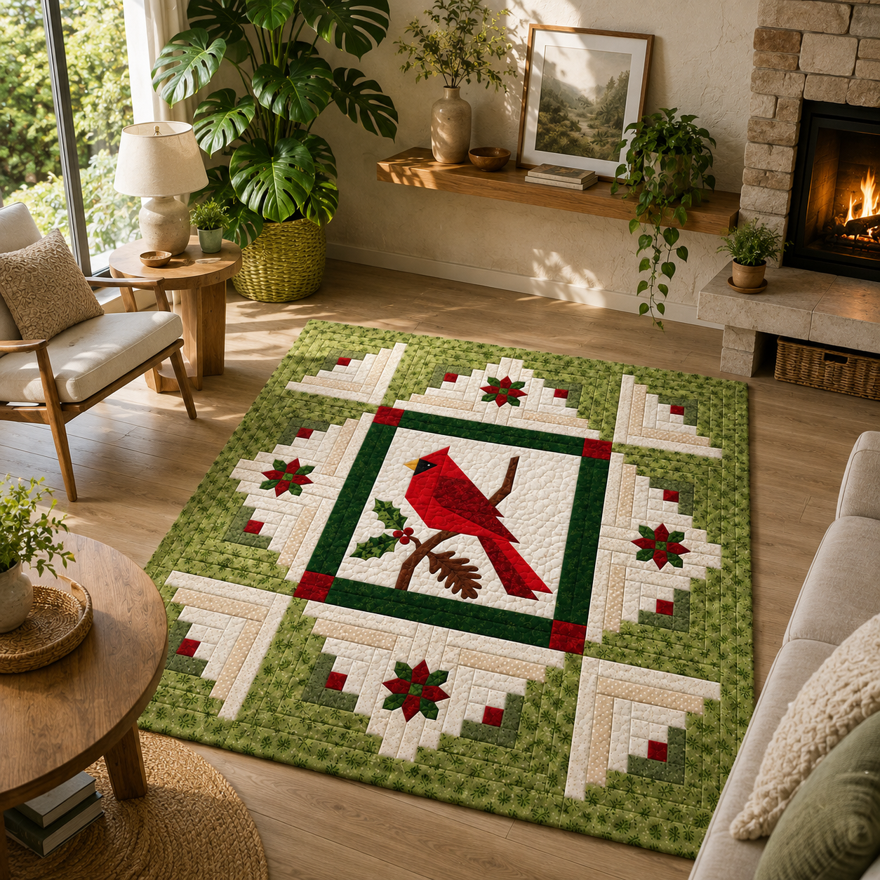 Crimson Visitor Printed Quilt Pattern