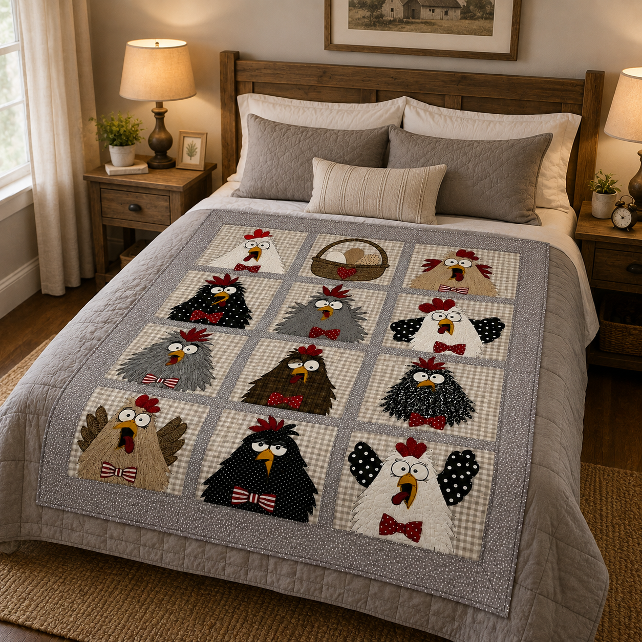 Silly Chickens Printed Quilt Pattern