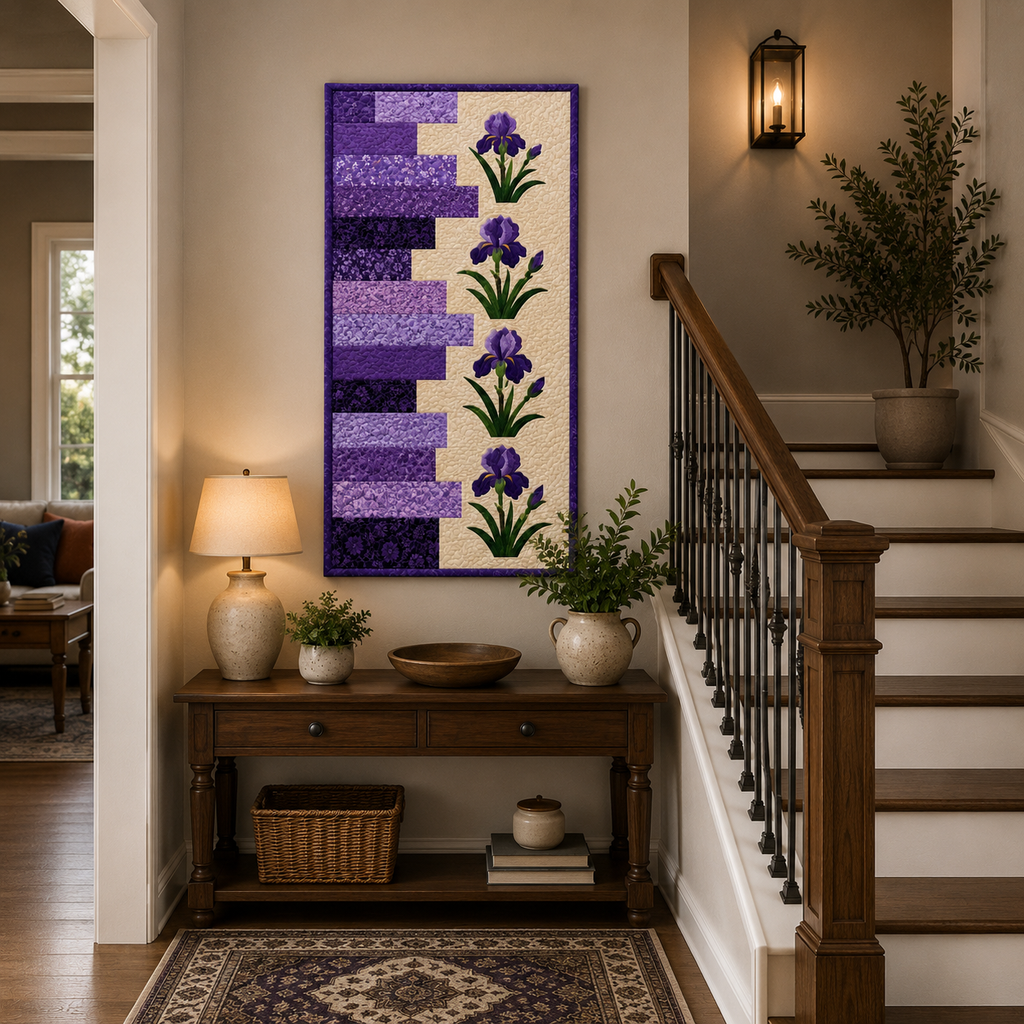Iris Harmony Printed Quilt Pattern