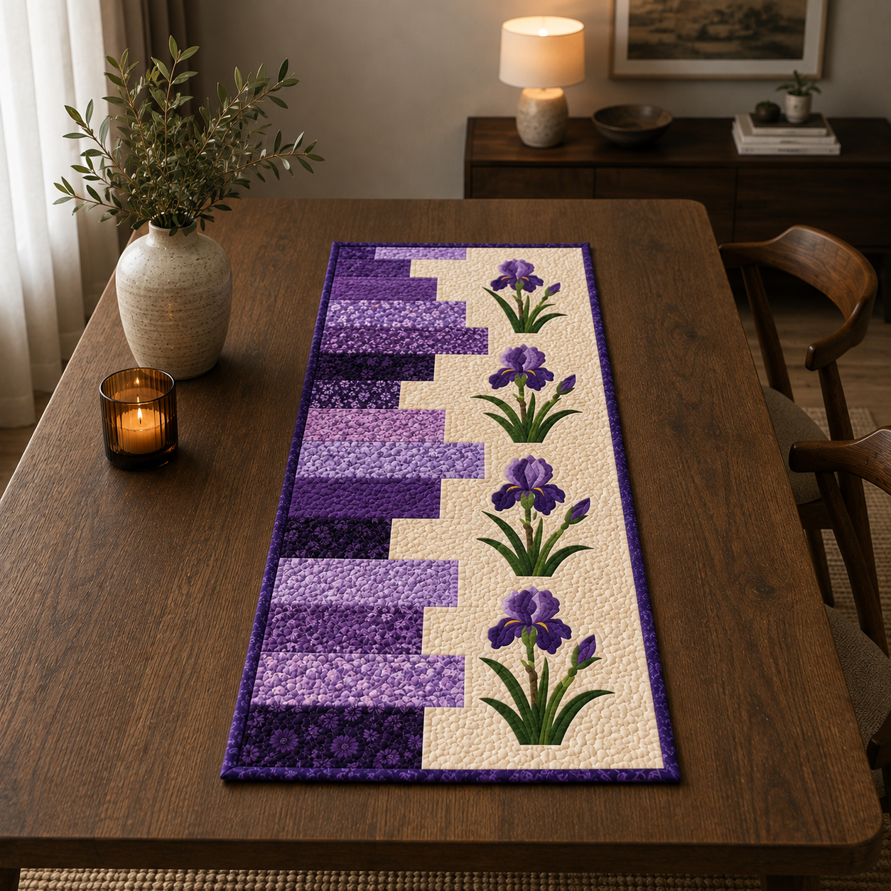 Iris Harmony Printed Quilt Pattern