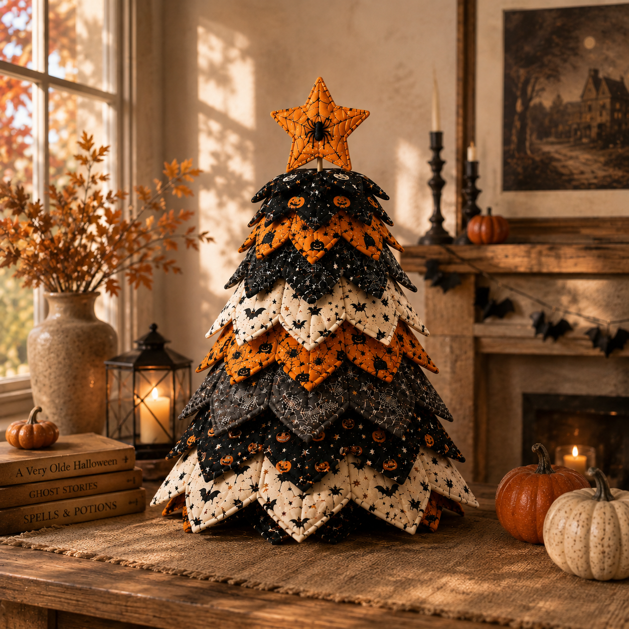 Halloween Tree Printed Quilt Pattern