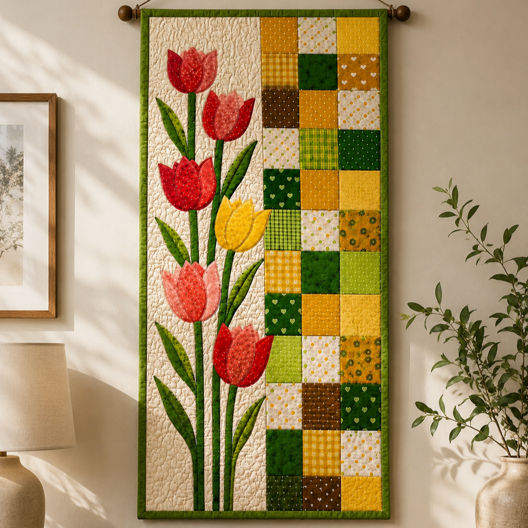 Sunny Tulips Printed Quilt Pattern