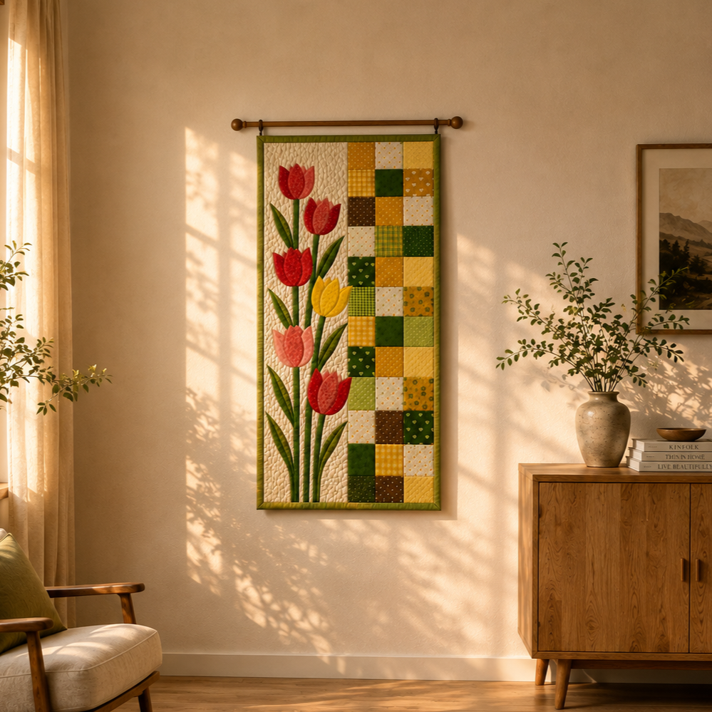 Sunny Tulips Printed Quilt Pattern