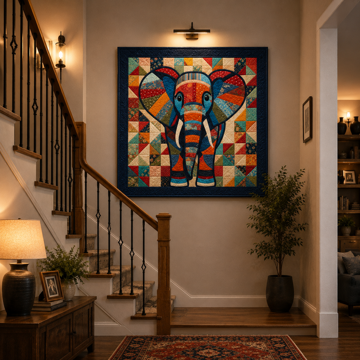 Boho Elephant Printed Quilt Pattern