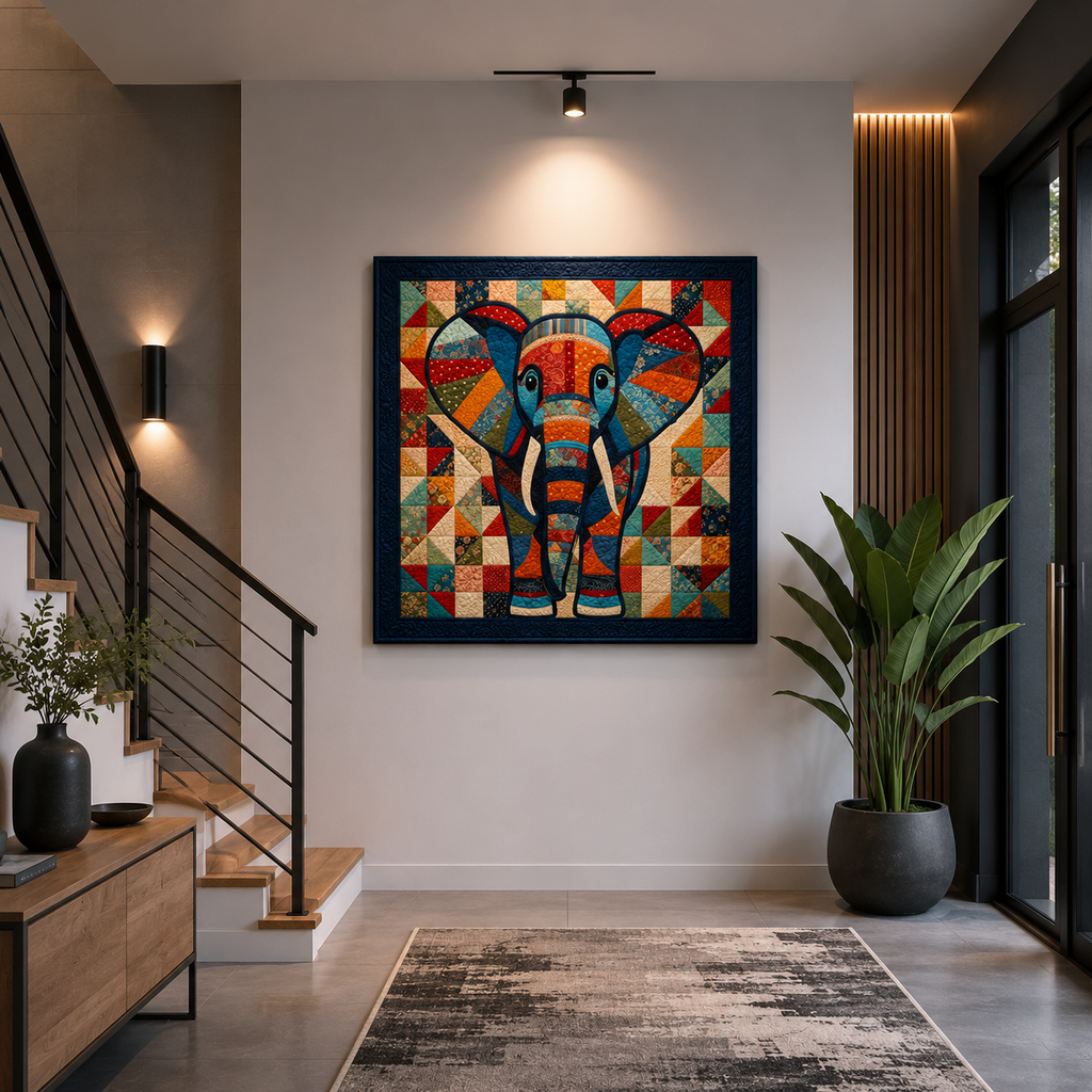 Boho Elephant Printed Quilt Pattern