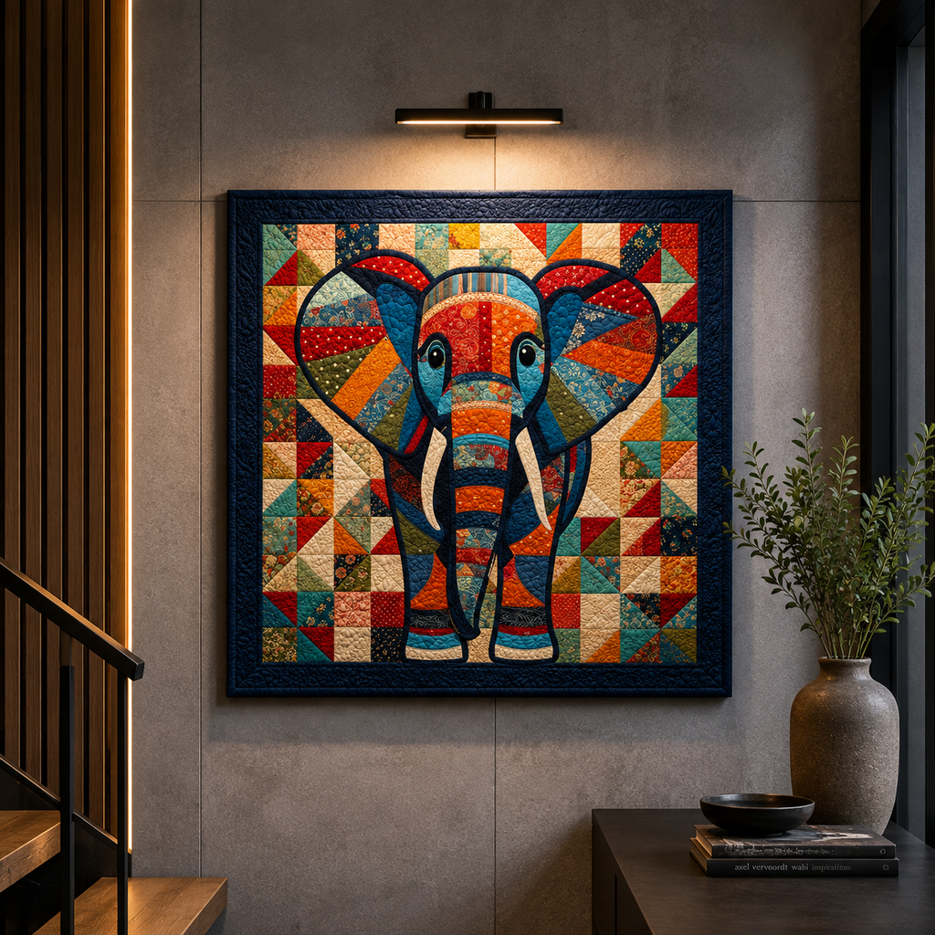 Boho Elephant Printed Quilt Pattern